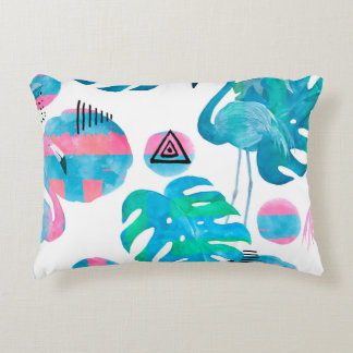 Abstrakt mit Aquarellbramingo und zufälligem Ellem Dekokissen