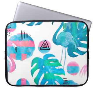 Abstrakt mit Aquarellbramingo und zufälligem Ellem Laptopschutzhülle