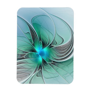 Abstrakt mit Blau, moderne fraktale Kunst Magnet