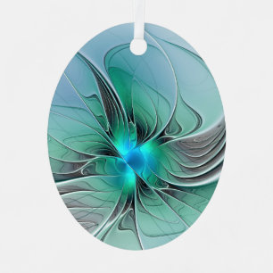 Abstrakt mit Blau, moderne fraktale Kunst Ornament Aus Metall