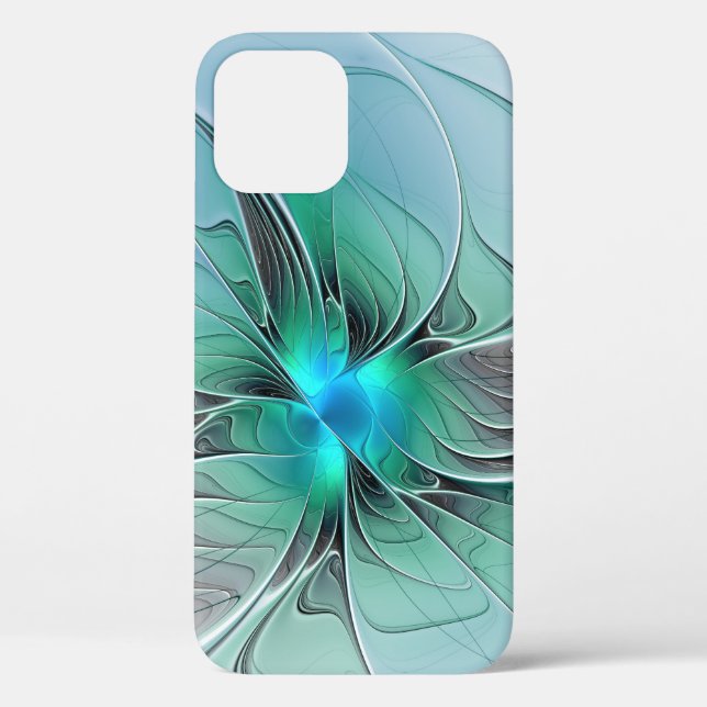Abstrakt mit blauer, moderner Kunst des Fraktals Case-Mate iPhone Hülle (Rückseite)