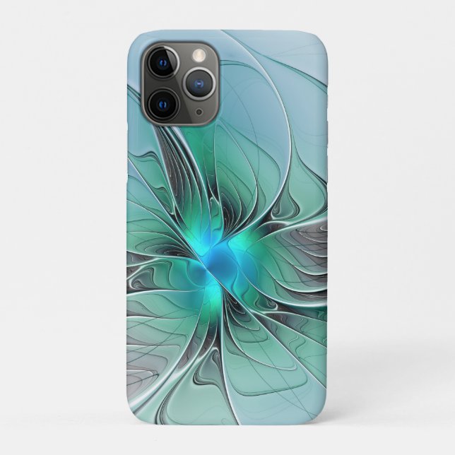 Abstrakt mit blauer, moderner Kunst des Fraktals Case-Mate iPhone Hülle (Rückseite)