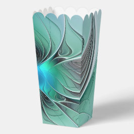 Abstrakt mit blauer, moderner Kunst des Fraktals Geschenkschachtel