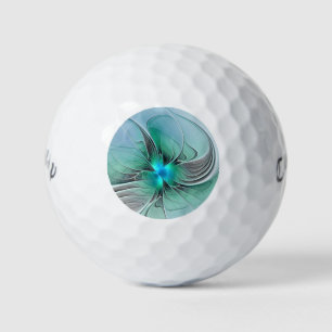 Abstrakt mit blauer, moderner Kunst des Fraktals Golfball
