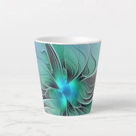 Abstrakt mit blauer, moderner Kunst des Fraktals Milchtasse