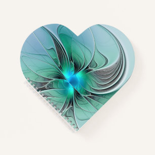 Abstrakt mit blauer, moderner Kunst des Fraktals Notizbuch