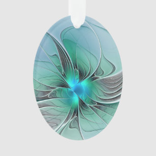 Abstrakt mit blauer, moderner Kunst des Fraktals Ornament