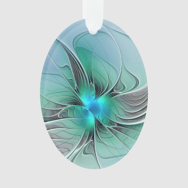 Abstrakt mit blauer, moderner Kunst des Fraktals Ornament (Vorderseite)