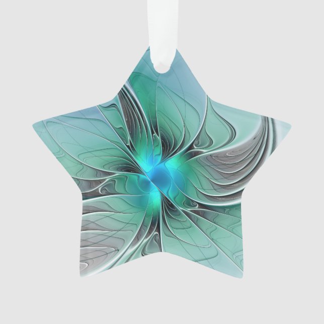Abstrakt mit blauer, moderner Kunst des Fraktals Ornament (Vorderseite)