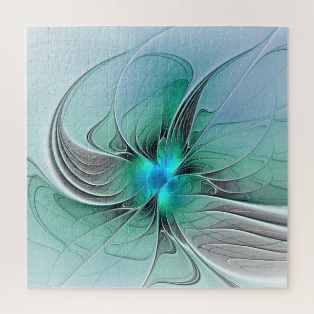 Abstrakt mit blauer, moderner Kunst des Fraktals Puzzle (Vertikal)