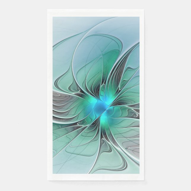 Abstrakt mit blauer, moderner Kunst des Fraktals Serviette (Vorderseite)