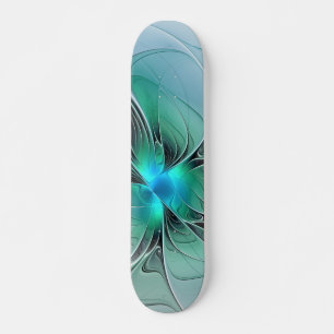 Abstrakt mit blauer, moderner Kunst des Fraktals Skateboard