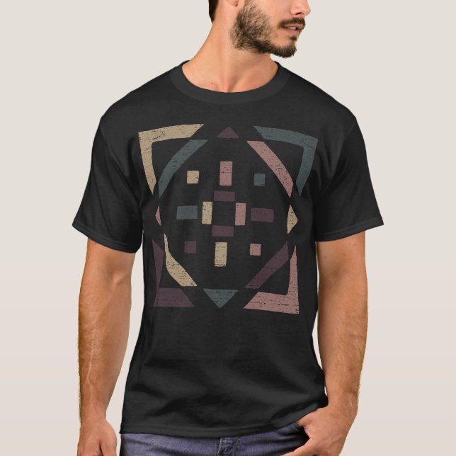 Abstrakt mit Erdtönen - gestörte Geometrie T-Shirt (Vorderseite)