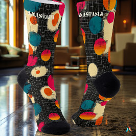 Abstrakt mit farbigen Kreisakzenten Socken