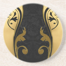 Abstrakt mit Goldakzenten auf Schwarz und Weiß