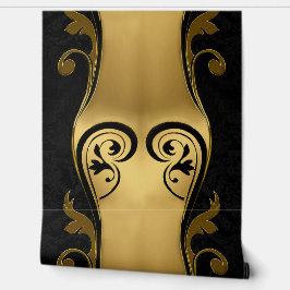 Abstrakt mit Goldakzenten auf Schwarz und Weiß Tapete