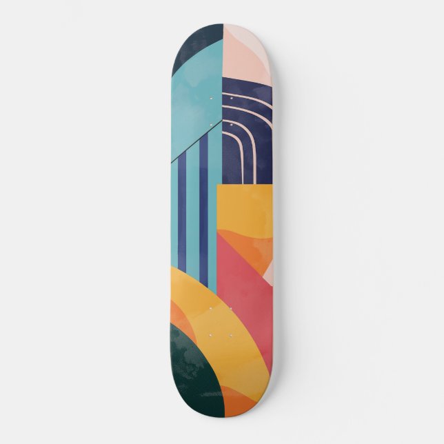 Abstrakt mit Linienmustern Skateboard (Vorderseite)