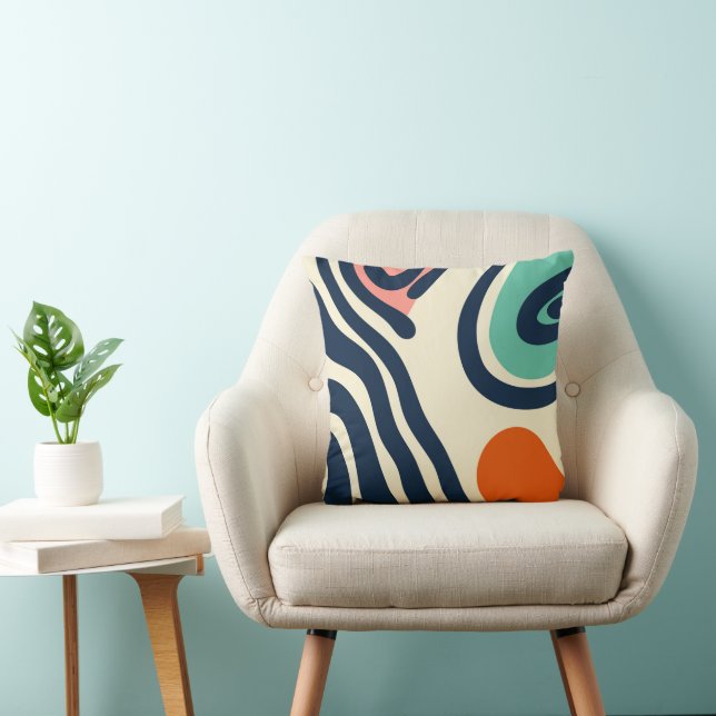 Abstrakt mit minimalem Retro-Design Kissen (Stuhl )