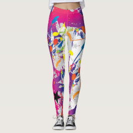 Abstrakt mit Paint Splashes und Musical Notes Leggings