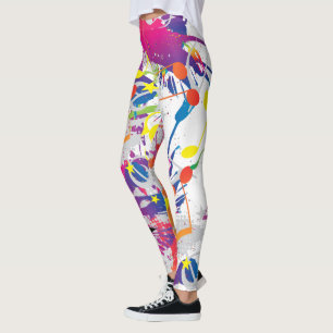 Abstrakt mit Paint Splashes und Musical Notes Leggings