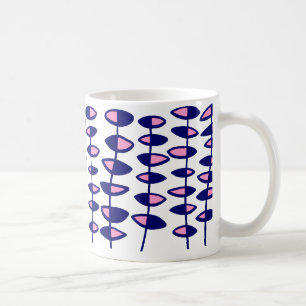 Abstrakt mit wechselnden Blättern - Rosa und Dunke Tasse