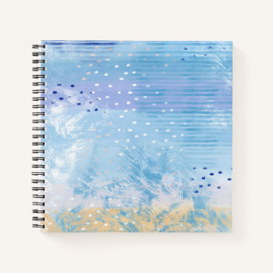 Abstrakt Mixed Media Blue Türkis Yellow Notizbuch