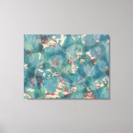Abstrakt Mixed Media in Teal Aqua und Rost Leinwanddruck