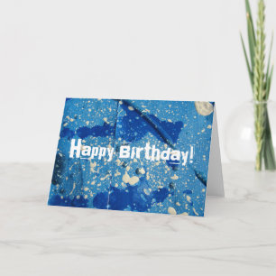Abstrakt Mixed Media Painting, Happy Birthday! Karte