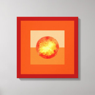 Abstrakt Modern Art Geometric Fiery Sun Leinwanddruck