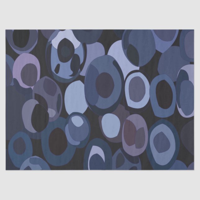 Abstrakt Modern Blueberry Birthday Seidenpapier (Vorderseite)