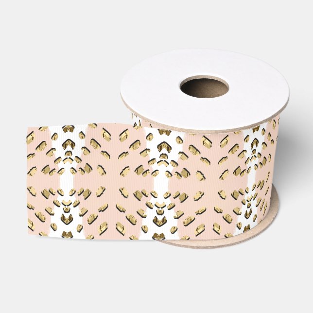 Abstrakt Modern Earthy Terracotta Boho Ripsband (Spule)