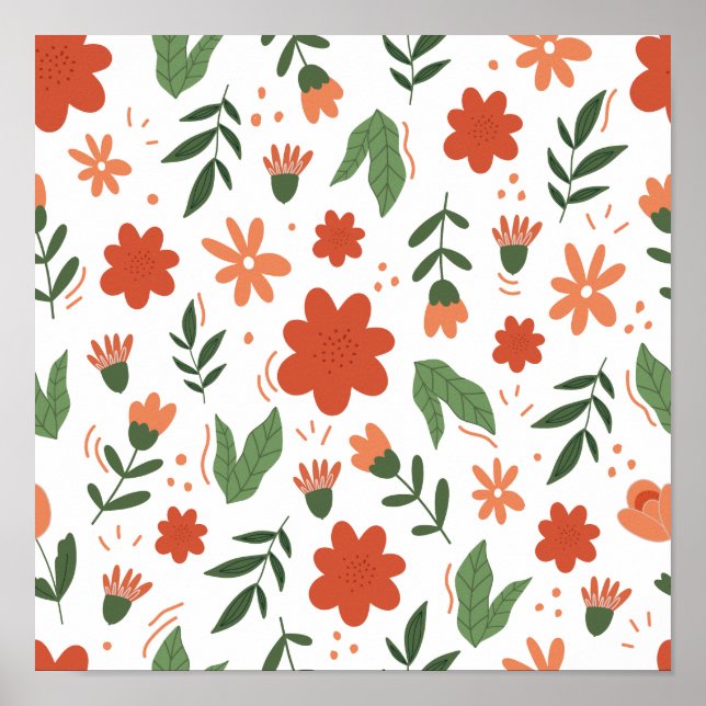 Abstrakt-modern-floral Poster (Vorne)