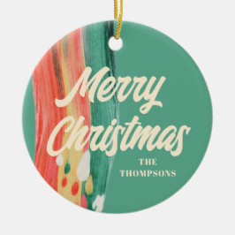Abstrakt Modern frohe Weihnachten Personalisierter Keramik Ornament