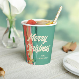 Abstrakt Modern frohe Weihnachten Personalisierter Pappbecher