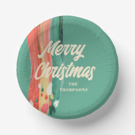 Abstrakt Modern frohe Weihnachten Personalisierter Pappteller