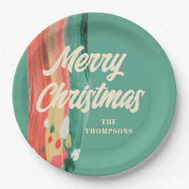 Abstrakt Modern frohe Weihnachten Personalisierter Pappteller