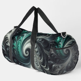 Abstrakt-modern, grün, silber und schwarz schwirbe duffle bag