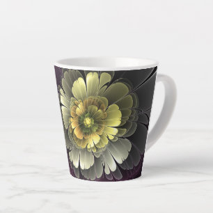 Abstrakt Modern Purpur Khaki Gray Fraktal Blume Milchtasse