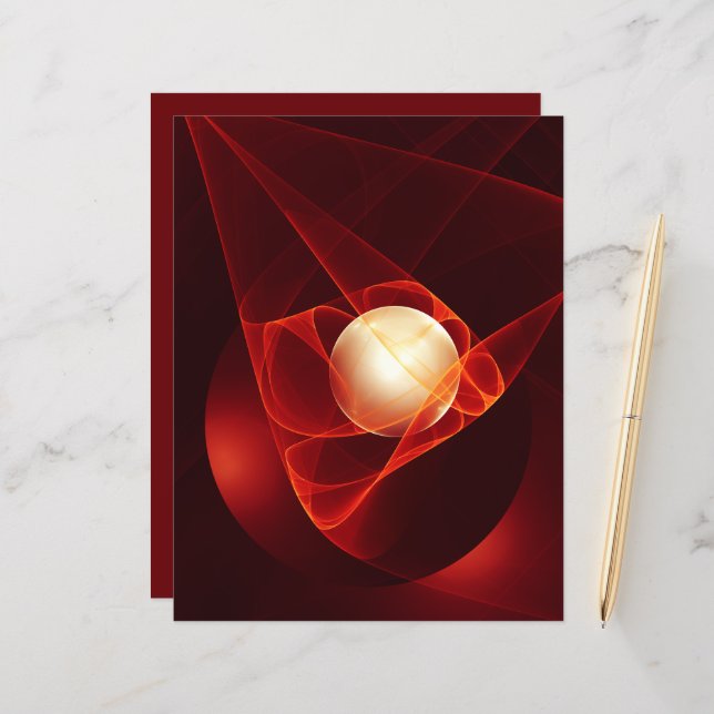 Abstrakt Modern Red Creme Fantasy Fraktal Art (Vorderseite/Rückseite Beispiel)