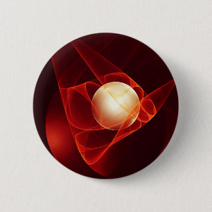 Abstrakt Modern Red Creme Fantasy Fraktal Art Button