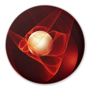 Abstrakt Modern Red Creme Fantasy Fraktal Art Keramikknauf