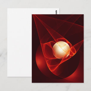 Abstrakt Modern Red Creme Fantasy Fraktal Art Postkarte