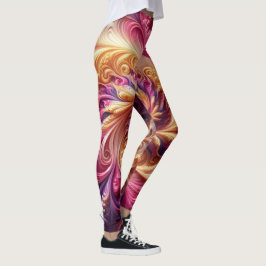 Abstrakt, modern, rosa, goldfarben und Lila Leggings