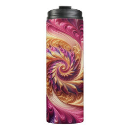 Abstrakt, modern, rosa, goldfarben und Lila Thermosbecher