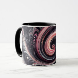 Abstrakt modern, rosa, schwarz und weiß tasse