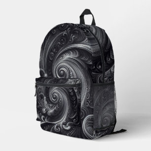 Abstrakt-modern, schlicht, schwarz und weiß bedruckter rucksack