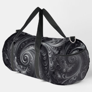 Abstrakt-modern, schlicht, schwarz und weiß duffle bag