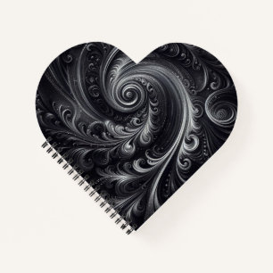 Abstrakt-modern, schlicht, schwarz und weiß notizbuch