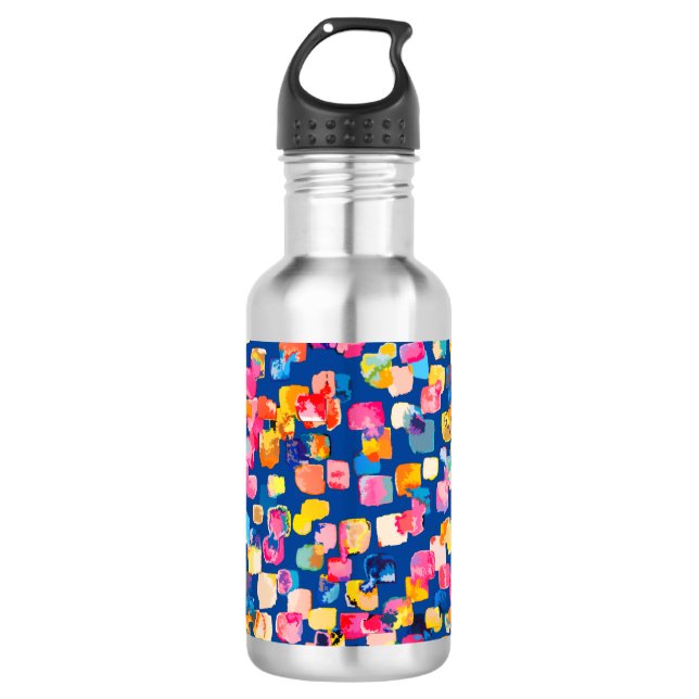 Abstrakt modern und farbenfroh edelstahlflasche (Vorderseite)