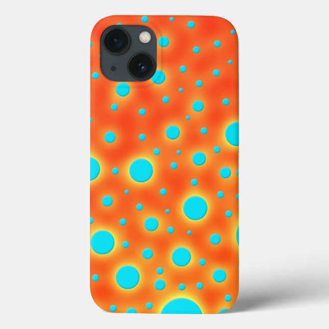 Abstrakt Moderne Kunst Türkis Orange Case-Mate iPhone Hülle (Rückseite)